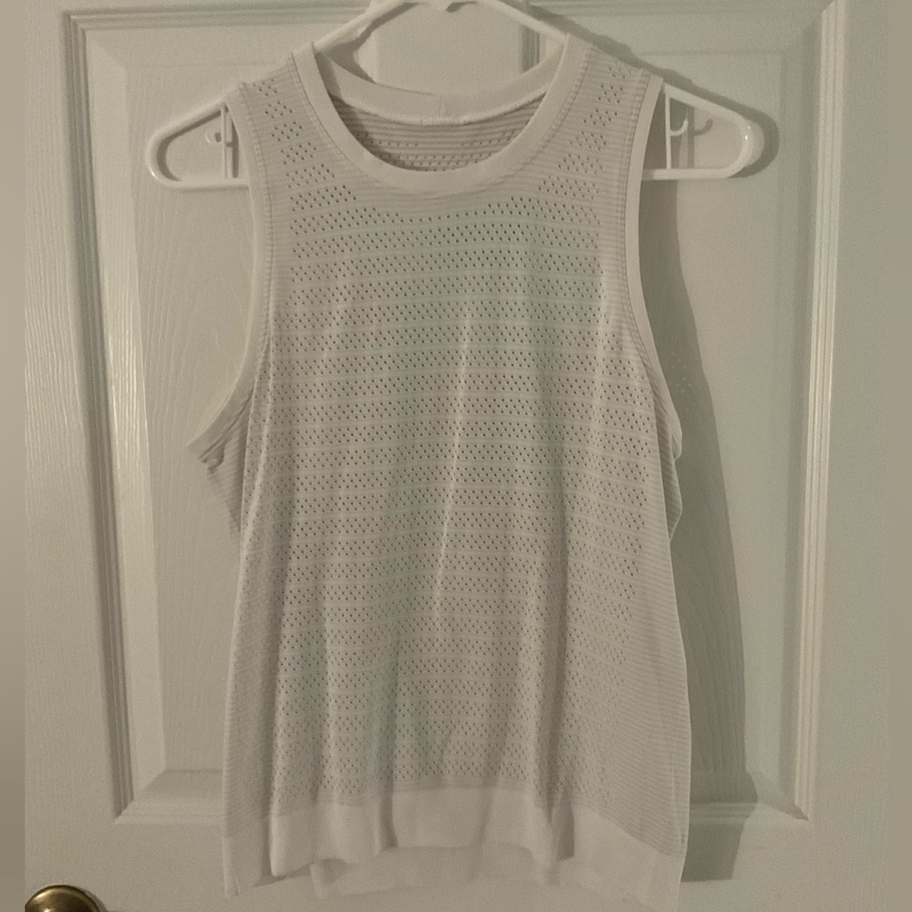 Lululemon white mesh muscle tee